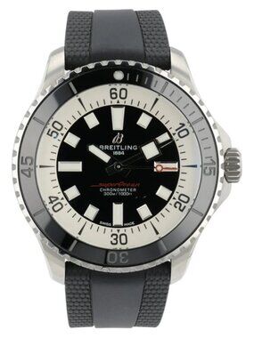 Superocean Black Dial Stainless Steel 44mm Auto Mens Watch